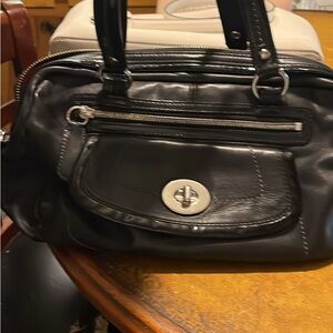 Elegant Black Leather Handbag-coach